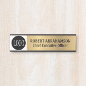 Moderne gouden handtekening voor Kantoor van Logo Deurbordje (Voorkant)