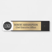 Moderne gouden handtekening voor Kantoor van Logo Deurbordje (Voorkant)