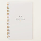 Moderne Gouden Hart Aangepaste Naam en Jaar 2024 Planner (Voorkant)