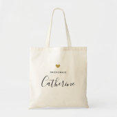 Moderne Gouden Hart Bruidsmeisje Tote Tas (Voorkant)