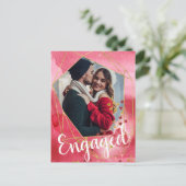 Moderne Gouden Hart Geometrische Foto Engagement P Uitnodiging Briefkaart (Staand voorkant)