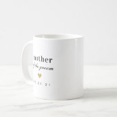 Moderne gouden hart moeder van de bruidegom huweli koffiemok (Voorkant links)