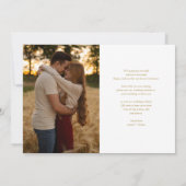 Moderne gouden hart script foto bruiloft save the date (Achterkant)