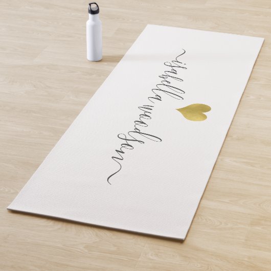 Moderne gouden hart script naam  yogamat (In situ)