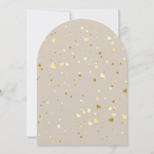 Moderne Gouden Harten Neutraal Oh Baby Shower Kaart (Achterkant)