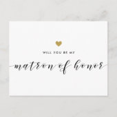 Moderne Gouden Harten Wees Mijn Ereheer Uitnodiging Briefkaart (Voorkant)