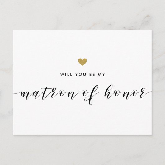 Moderne Gouden Harten Wees Mijn Ereheer Uitnodiging Briefkaart (Voorkant)