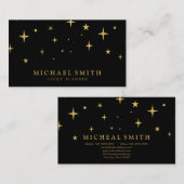 Moderne Gouden Helder Sterren Visitekaartje (Voorkant / Achterkant)