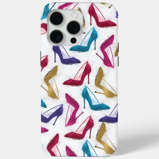 Moderne gouden hoge hak schoenen Waterverf Case-Mate iPhone Case (Achterkant)