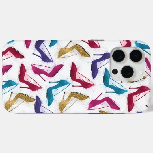Moderne gouden hoge hak schoenen Waterverf Case-Mate iPhone Case (Achterkant (horizontaal))