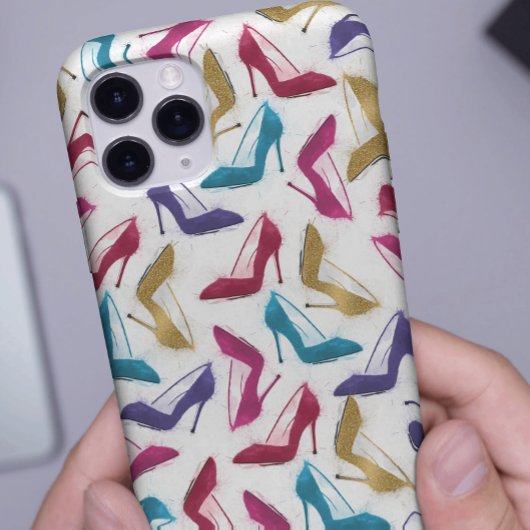 Moderne gouden hoge hak schoenen Waterverf Case-Mate iPhone Case