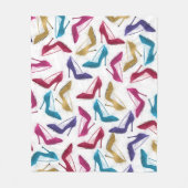 Moderne gouden hoge hakken Waterverf Fleece Deken (Voorkant)