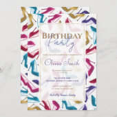 Moderne gouden hoge hakken Waterverf Kaart (Voorkant / Achterkant)