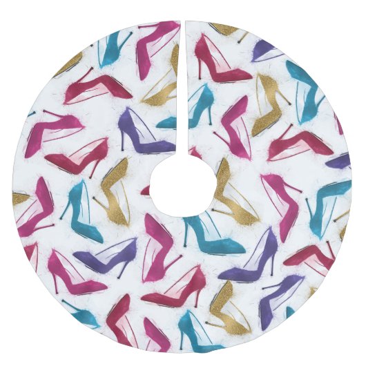 Moderne gouden hoge hakken Waterverf Kerstboom Rok (Voorkant)