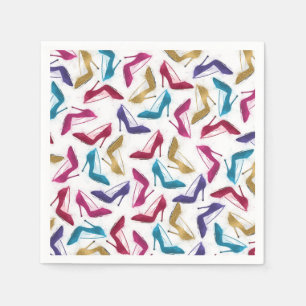 Moderne gouden hoge hakken Waterverf Servetten