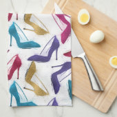 Moderne gouden hoge hakken Waterverf Theedoek (Quarter Fold)