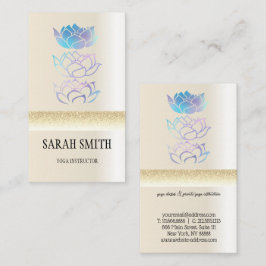 Moderne gouden holografische lotus visitekaartje