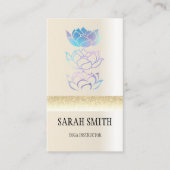 Moderne gouden holografische lotus visitekaartje (Voorkant)