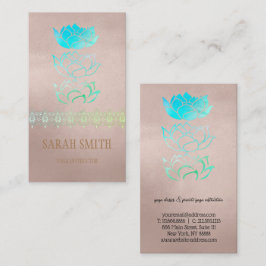 Moderne gouden holografische lotus visitekaartje