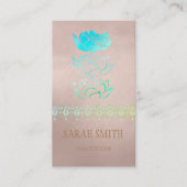 Moderne gouden holografische lotus visitekaartje (Voorkant)