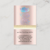 Moderne gouden holografische lotus visitekaartje (Achterkant)