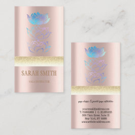 Moderne gouden holografische lotus visitekaartje