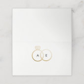 Moderne Gouden Huwelijksring Monogram Blanco Plaat Plaatskaartje (Buitenkant ongevouwen)