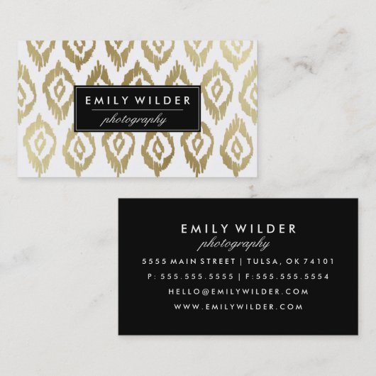 Moderne gouden Ikat | Visitekaartje (Voorkant / Achterkant)