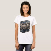 Moderne Gouden IMAGINE Print T-shirt (Voorkant volledig)