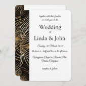 Moderne gouden inzetstukken bruiloft uitnodiging (Voorkant / Achterkant)