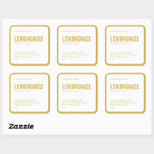 Moderne gouden kaars vierkante sticker (Vel)