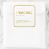 Moderne gouden kaars vierkante sticker (Tas)