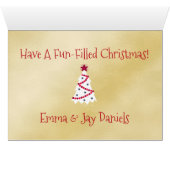 Moderne gouden Kaart met familienaam (Binnen Horizontaal (Onder))