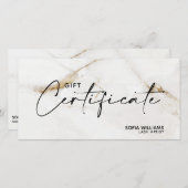 Moderne gouden kaartje voor cadeaubonnen (Voorkant / Achterkant)