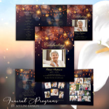 Moderne Gouden Kalligrafie Fotobegrafenisprogramma