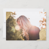 Moderne gouden kalligrafie marineblauw foto afstud kaart (Achterkant)