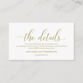Moderne Gouden kalligrafie, Onze Details, website Informatiekaartje