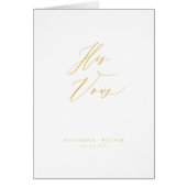 Moderne Gouden Kalligrafie Trouwgelofte Kaart Boek (Voorkant)