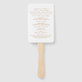 Moderne Gouden Kalligrafie Trouwprogramma Fans Handwaaier (Achterkant)