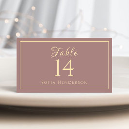 Moderne Gouden Kalligrafie Trouwreceptie Seating Plaatskaartje