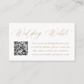 Moderne Gouden Kalligrafie Trouwwebsite QR-code Informatiekaartje (Voorkant)