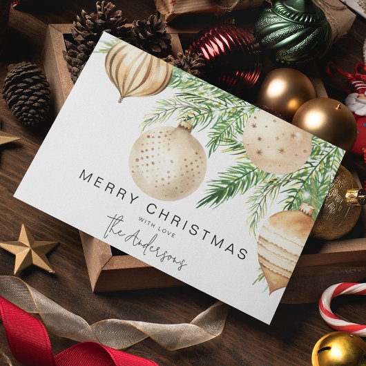 Moderne Gouden Kerstbal Kaart