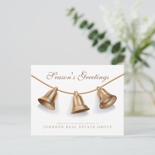 Moderne gouden kerstballen | Groeten van het seizo Briefkaart (Staand voorkant)