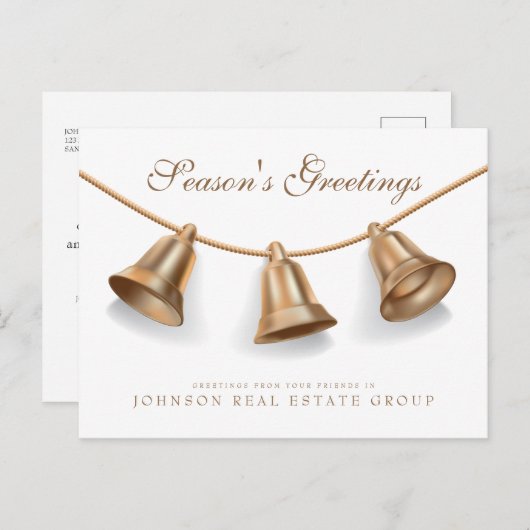 Moderne gouden kerstballen | Groeten van het seizo Briefkaart (Voorkant / Achterkant)