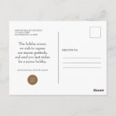 Moderne gouden kerstballen | Groeten van het seizo Briefkaart (Achterkant)