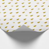 Moderne gouden kerstbomen cadeaupapier (Hoek)