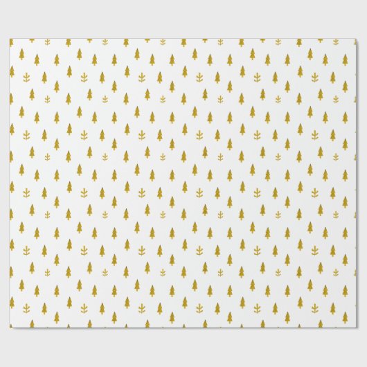 Moderne gouden kerstbomen cadeaupapier (Vlak)