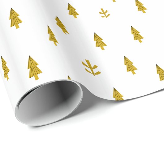 Moderne gouden kerstbomen cadeaupapier (Rol Hoek)