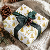Moderne Gouden Kerstbomen Feestelijke Feestdagen Cadeaupapier