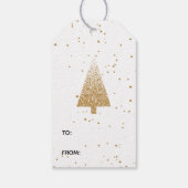 Moderne gouden kerstboom cadeaulabel (Achterkant)